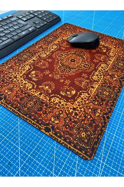 rakkun shop لوحة ماوس مطبوعة بنمط سجادة متوسطة الحجم - 28x40 سم