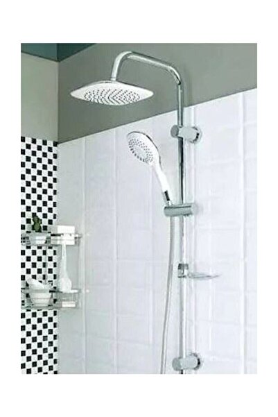 KAVİR Beyazsu Beyaz Lüx Duş Robotu Tepe Yağmurlama Duş Seti Ikili Duş Banyo Set