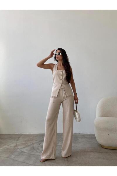 YouLikeButik بدلة كتان - مع سترة فلام