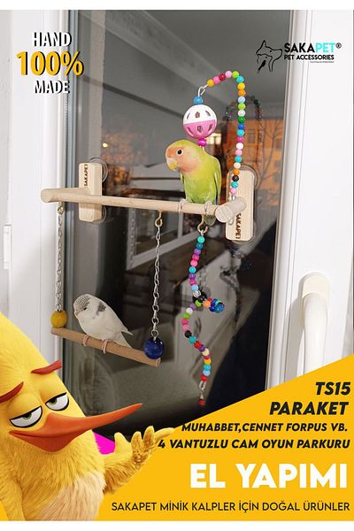 SAKAPET Paraket Glass Perch with 4 Suction Cups - Played Ts15