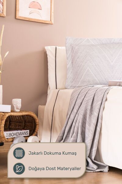 Odamoda Ada Tek Kişilik Yatak Örtüsü Takımı Gri Günlük Çok Amaçlı Pike Örtü Seti - Şık Kutu Ve Paket