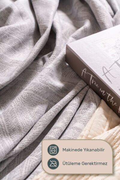 Odamoda Ada Tek Kişilik Yatak Örtüsü Takımı Gri Günlük Çok Amaçlı Pike Örtü Seti - Şık Kutu Ve Paket