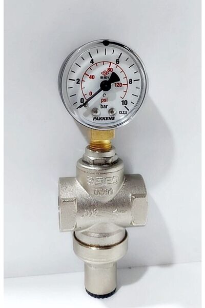 Case Su Basınç Düşürücü 3/4 Rekorsuz Dn20 +pakkens Manometreli/Saat Göstergeli