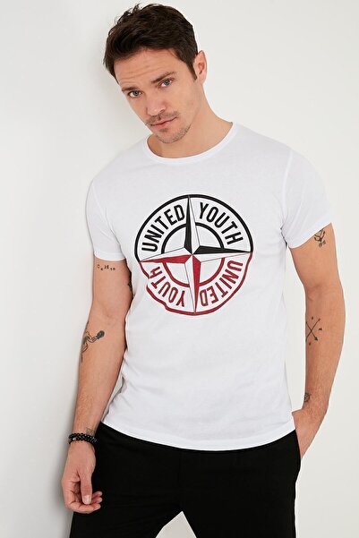 Buratti Τυπωμένο μπλουζάκι με λαιμόκοψη 100% βαμβακερό ανδρικό μπλουζάκι 541 COMPASS