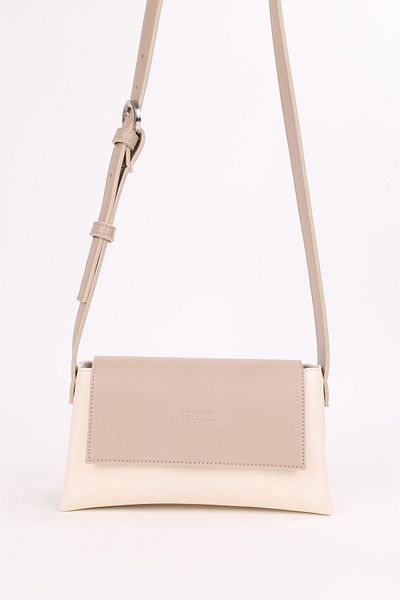NOTHING Cream Mink Women's Mini Baguette - Cross Adjustable Belt and Strap Handbag and Shoulder Bag