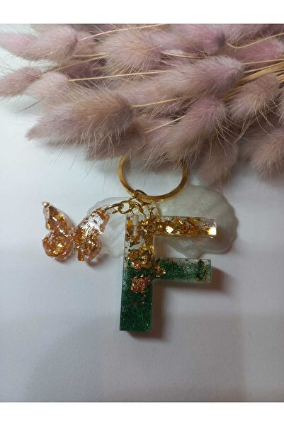 demirbasavm سلسلة مفاتيح إيبوكسي F مصنوعة يدويًا