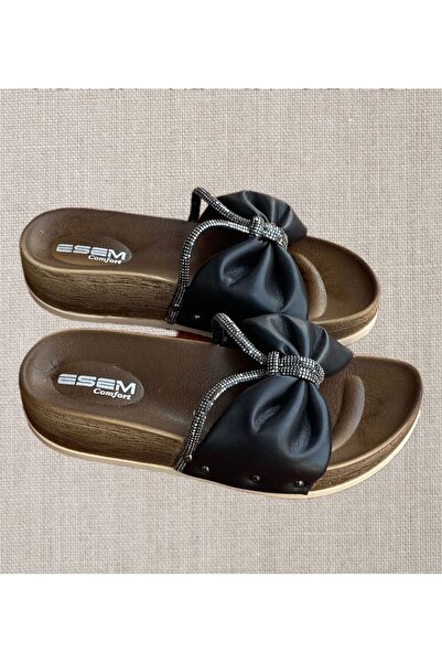 Esem Stoned Comfortable Women's Wedge Heel Slippers