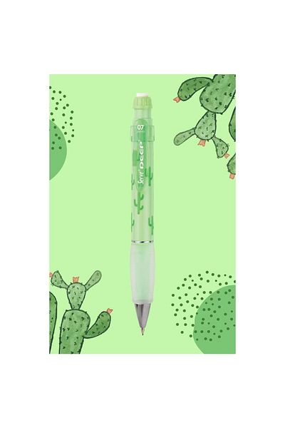 Tombow Green Cactus Pattern - 0.7 mm Press-on Pen, Serve Deep Versatil