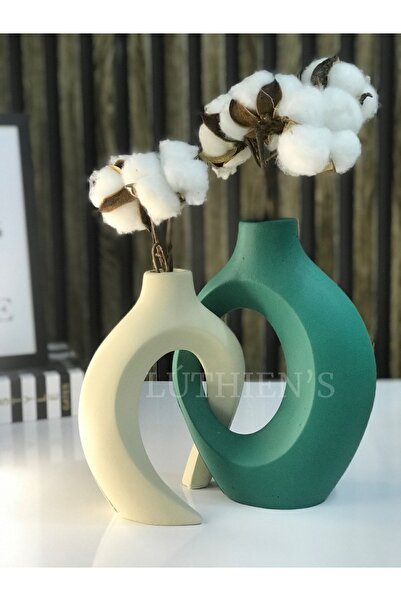 Luthien Πράσινο Κρεμ Βάζο Αγάπης - Σετ 2 τεμαχίων