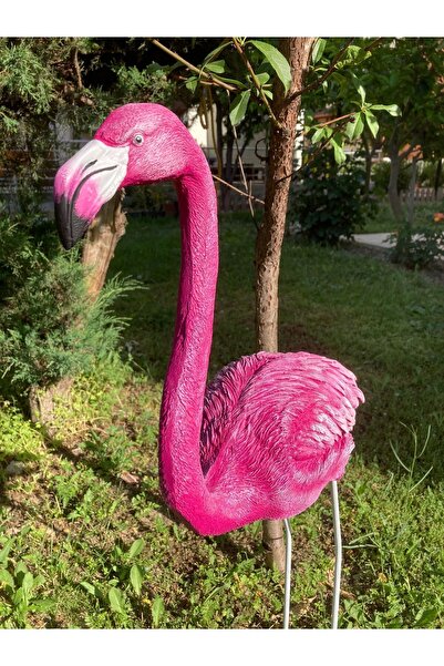 wowocraft Flamingo Dik Baslı Bahce Biblo Fuşya