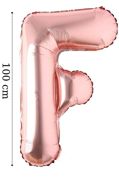 Onay Store Foil Balloon Letter F Helium Balloon 100 Cm Rose Color - Letter F Balloon - Letter Foil Balloon - Letter F Balloon