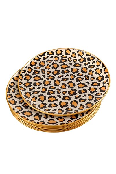 GÜRCÜGLASS Leopard Pattern Serving Plate