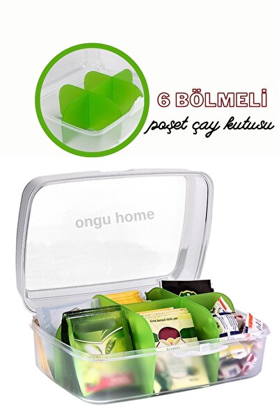 ongu home 6 Bölmeli Premium Poşet Çay Kutusu