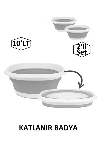 Onay Store Katlanır Badya Leğen Akordiyon Katlanabilir Badya 2'li Set (10'LT)...