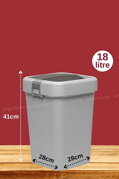 ongu home Çöp Kovası Çöp Yutan Çöp Kutusu Gri (18 LİTRE)