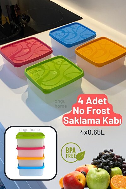 ongu home 4'lü Derin Dondurucu Saklama Kabı No Frost Saklama Kabı ( 4x0.65lt )