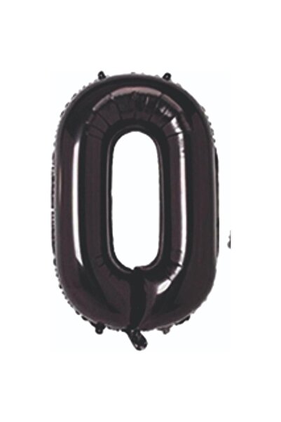 Onay Store بالون فويل رقم 0 بالون هيليوم 76 سم لون أسود - 0 بالون عمر - 0 بال...