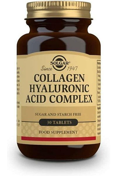 Solgar Hyaluronic Acid Collagen Complex 30 Tablets Biotin 5000 Mcg 50 Capsules