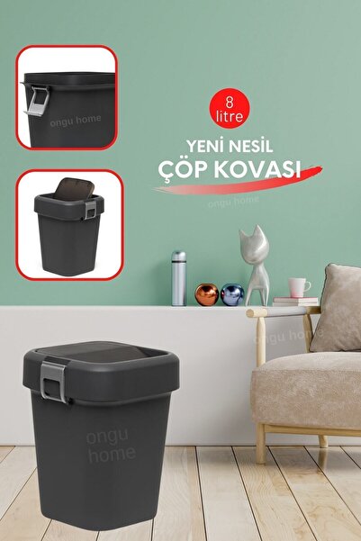 ongu home Çöp Kovası Çöp Yutan Çöp Kutusu Siyah ( 8 Litre )
