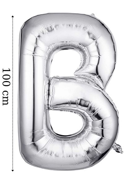 Onay Store Foil Balloon Letter B Helium Balloon 100 cm Silver Color - Letter B Balloon - Letter Foil Balloon - Letter B Balloon