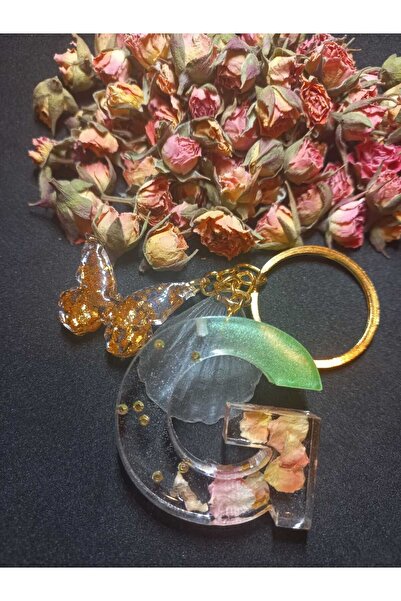 demirbasavm سلسلة مفاتيح إيبوكسي جي مصنوعة يدويًا