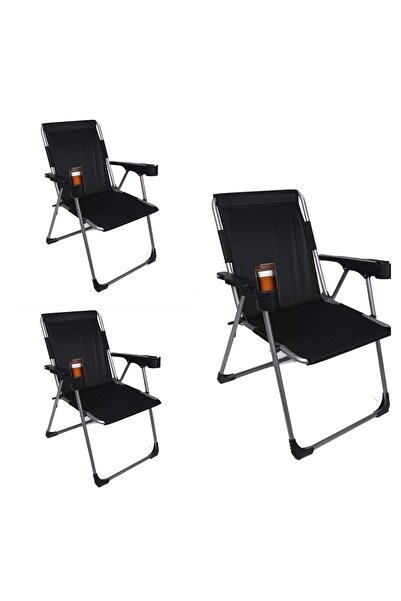 ALİN METAL Kamp 3''lü 140 Kg Taşima Kapasiteli Lüks Bardaklıklı Kamp & Piknik...