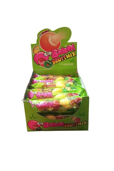Big Babol Flowpack - 4-Piece Fruity Fruit Mix Chewing Gum 20Gr Mixed Pack