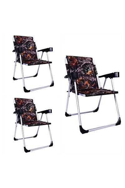 ALİN METAL Kamp 3''lü 140 Kg Taşima Kapasiteli Lüks Bardaklıklı Kamp & Piknik...