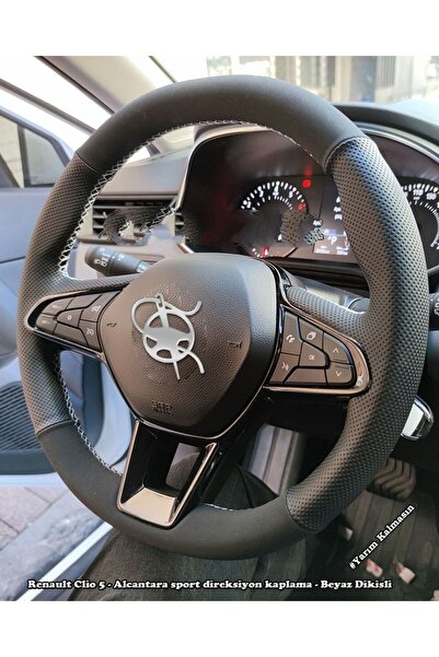 imza direksiyon kılıfı Renault Clio 5 Araca Özel Direksiyon Kılıfı (noktalı A...