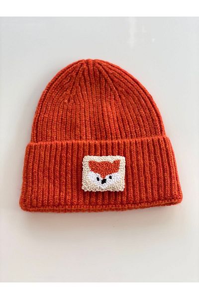 byebruketenci Orange Wool Beret Fox Punch New Year's Gift Detailed Orange Beret