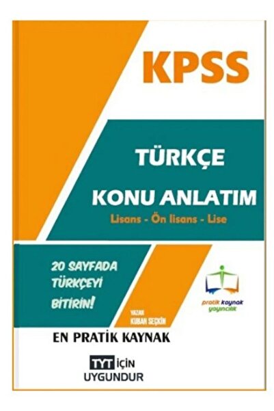 Pratik Kaynak Yayınları Tyt Ayt Kpss Ales Dgs Msü Uyumlu Türkçe Paragraf Özet...