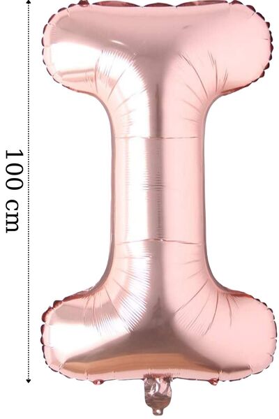 Onay Store Folyo Balon I Harfi Helyum Balon 100 Cm Rose Renk - I Harf Balon -...