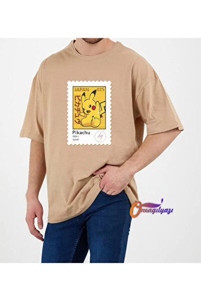 oneagılyazı تي شيرت بيكاتشو مطبوع للرجال