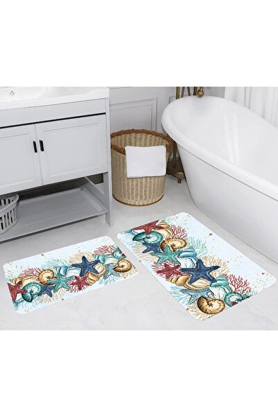ROVİGO HOME Digital Printed 2-Piece Bathroom Mat Set Rvg5237