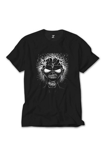 Z zepplin Μαύρο μπλουζάκι με σχέδιο Iron Maiden Skull