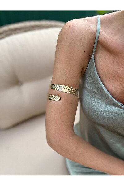 Rossetto Atelier Gold Dövülü Pazu Bilekliği Armcuff