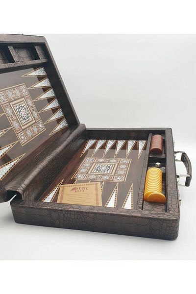 Star Oyun Elite Luxury Faux Leather Backgammon Set (Bag)