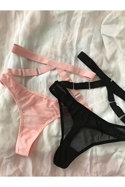 MAANGE Ikili Bantlı Tül Tanga Takım