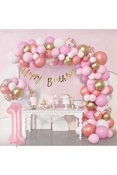 DÜVENCİ TİCARET Set de baloane roz de lux din aur roz