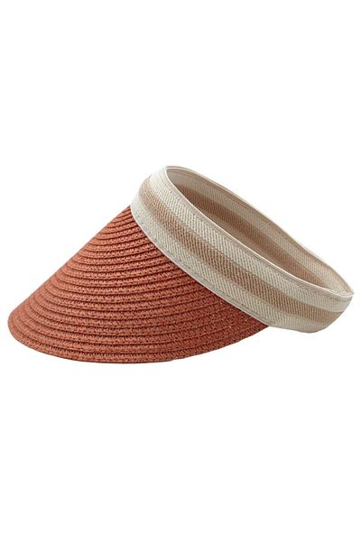 AXE SPORTSWEAR Women's Straw Visor Sunscreen Hat - For Beach and Tennis