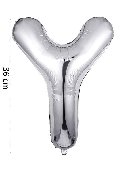 Onay Store Foil Balloon Letter Y Helium Balloon 36 Cm Silver Color - Letter Y Balloon - Letter Foil Balloon - Letter Y Balloon