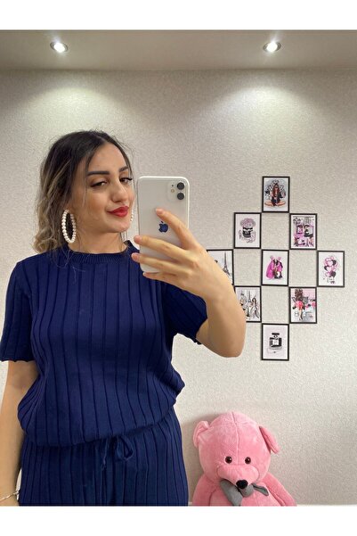 Flow Lacivert Triko Takım