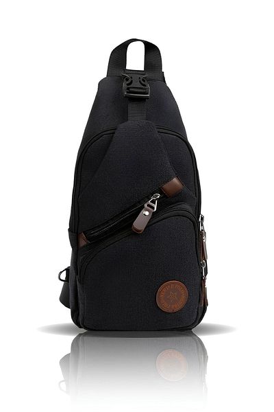 Av A Dos Unisex Canvas USB Ear Bodybag - Αδιάβροχο, Σταυρός ιμάντας, Τσάντα στήθους και μέσης