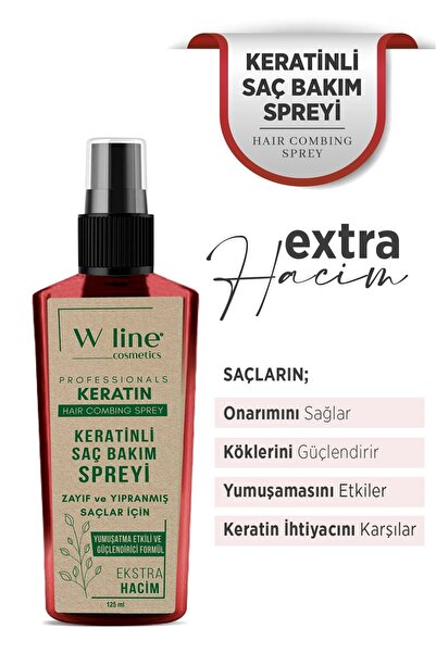 wline Zayıf Ve Yıpranmış Saçlar Için Keratin Bakım Kolay Tarama Spreyi