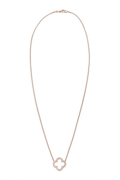 ELLI Halskette Damen Kleeblatt Anhänger Elegant Glück mit Zirkonia Kristallen in 925 Sterling Silber