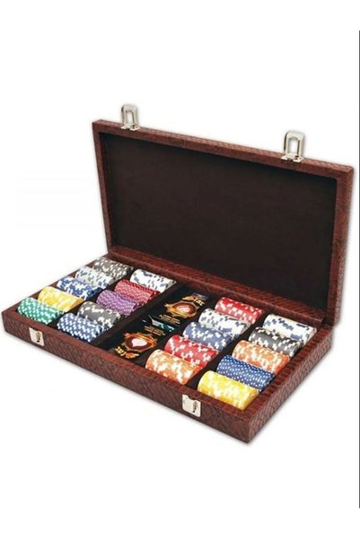 Onay Store Deri Çantalı Lüks Poker Çipi 300'lük - Poker Seti - Poker Çipi - Poker Fişi - Poker Kağıdı