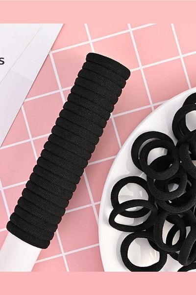 C&E Design Set de 50 de catarame din cauciuc negru pentru femei