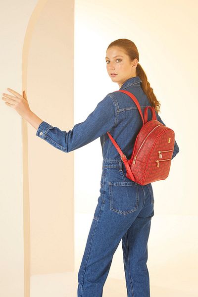 Pierre Cardin Red Women's Backpack 05PO24Y1809