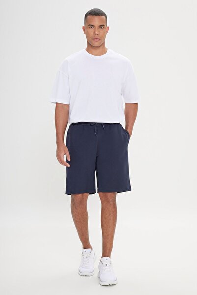 AC&Co / Altınyıldız Classics Men's Navy Blue Standard Fit Daily Comfortable Sports Knitted Shorts