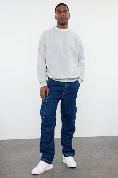 Trendyol Collection Γκρι φλις/ζεστό μπλουζάκι Oversize - TMNAW23SW00190